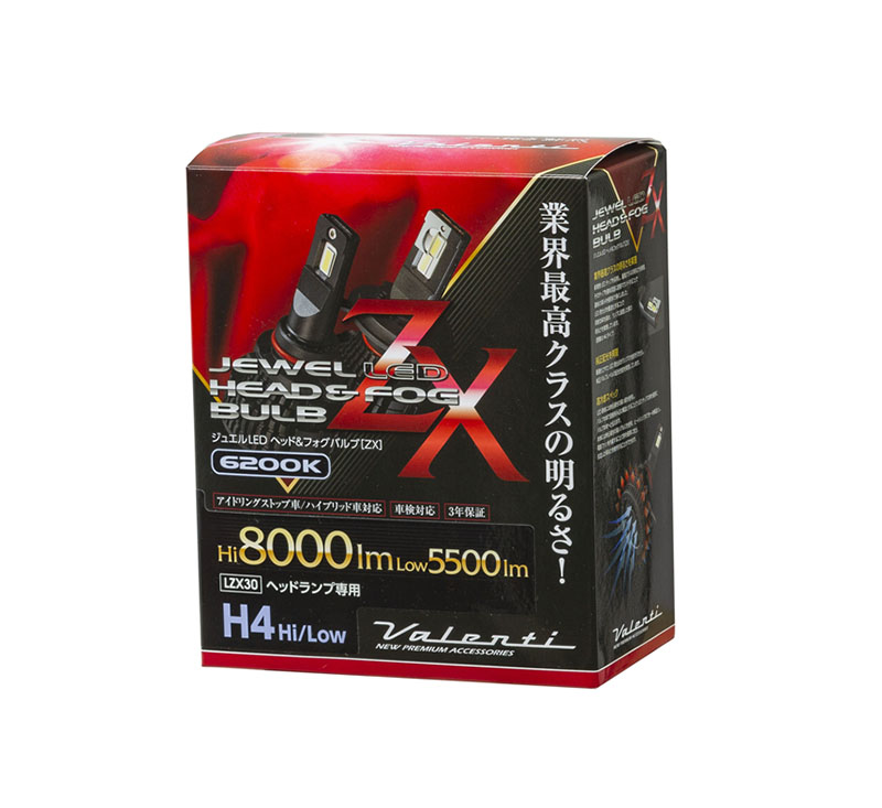 ジュエルLEDヘッド＆フォグバルブ ZXシリーズ (LZX4#/LZX3#)【H4・HB3 