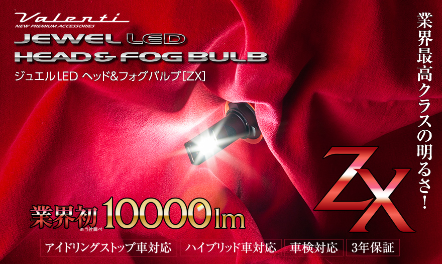 ジュエルLEDヘッド＆フォグバルブ ZXシリーズ (LZX4#/LZX3#)【H4・HB3 